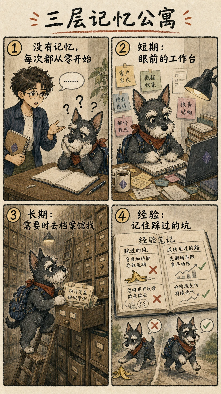 assets/ai-agent-comics/ch02-03-memory-house.webp