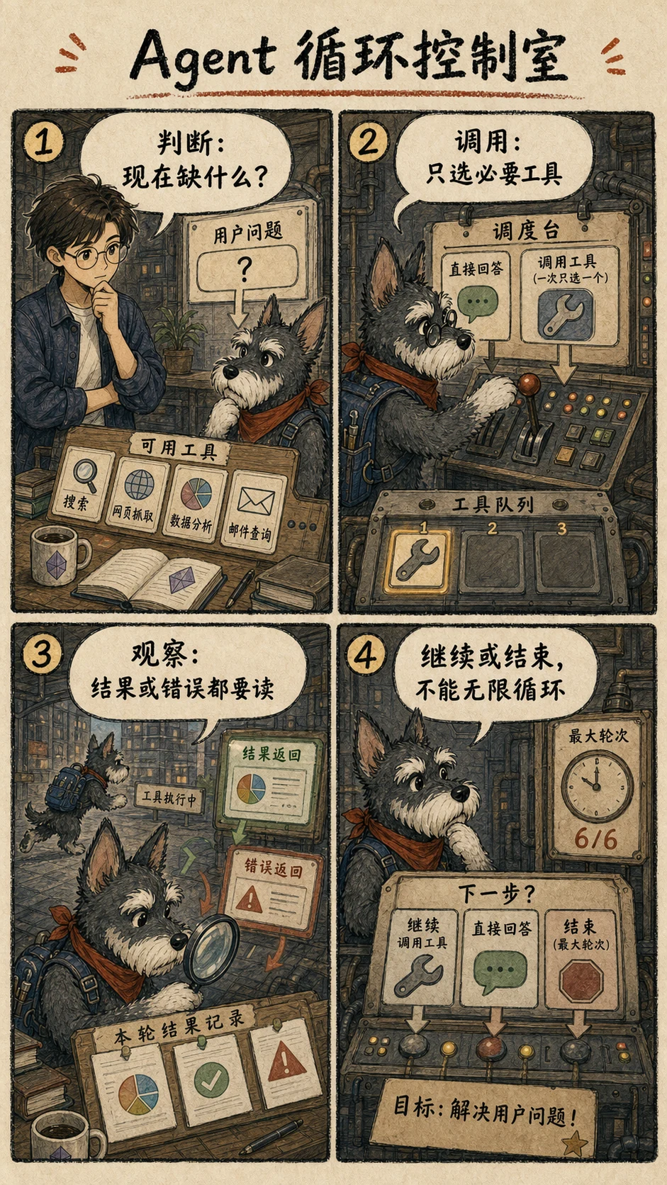 assets/ai-agent-comics/ch07-04-main-loop.webp